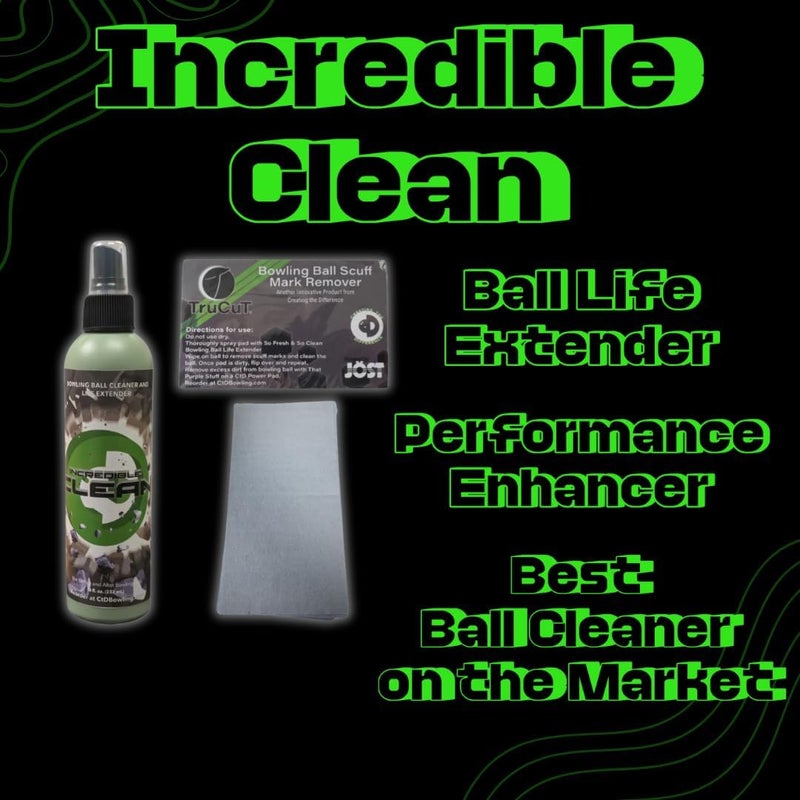 Creating the Difference Incredible Clean Kit | Bowling Ball Cleaner and Life Extender | Strongest Formula Available | Includes 8 oz Bottle Plus a Trucut Scuff Mark Remover & 10 DurablenX Towels - Image 3